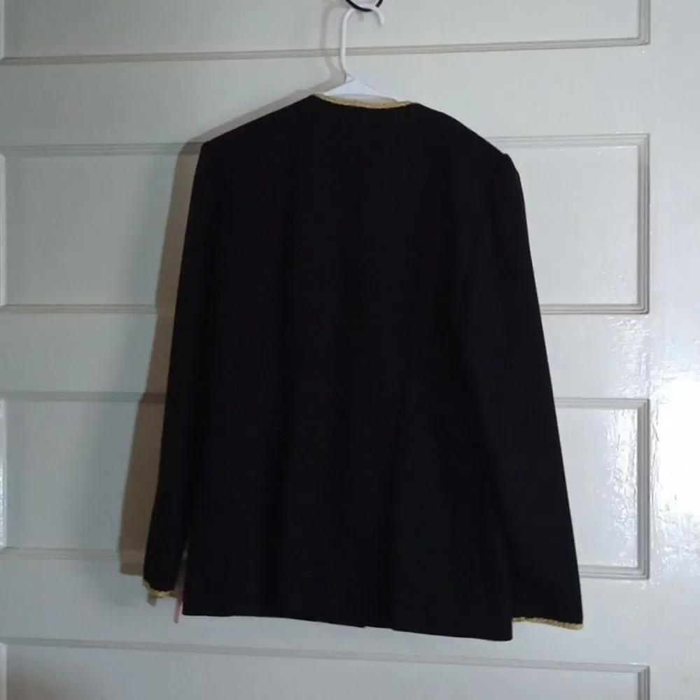 Leslie Faye women's jacket size 10 black and gold nwt (Rox022)